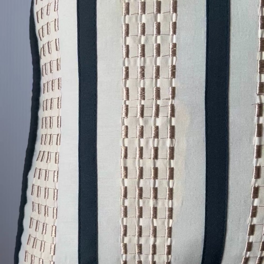 NAVY BEIGE “STITCH” ACCENT PILLOW